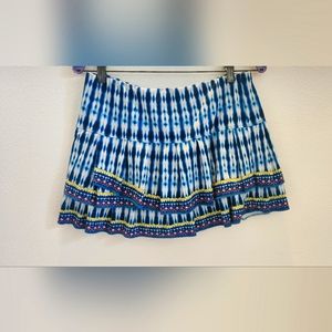 Lucky in Love tennis skirt/skort. Blue & yellow. Large.